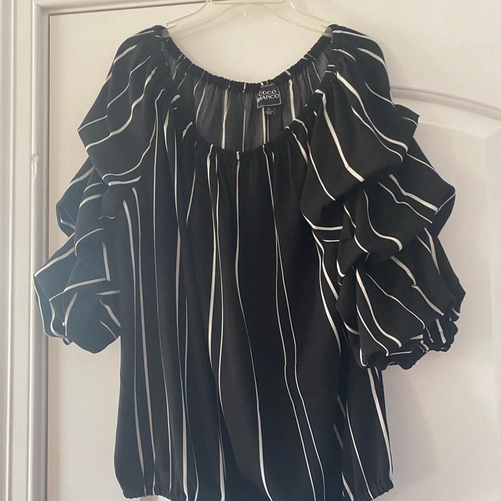 Womens pull over blouse with tie hem